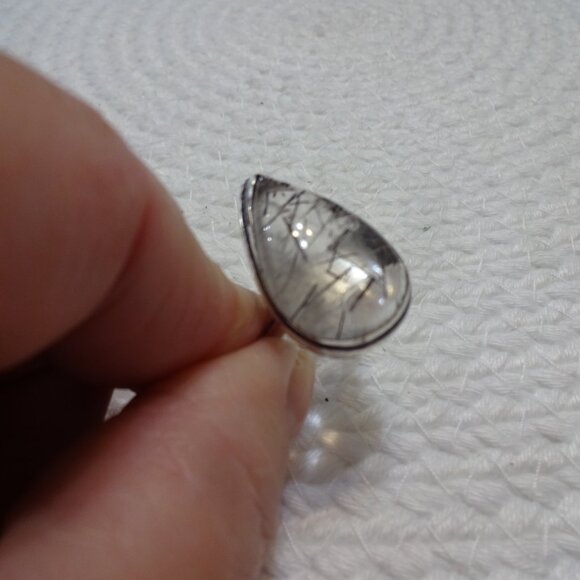 Stunning TOURMALINE QUARTZ Handmade Sterling 925 Ring Size 6.5 #939C - Picture 3 of 3